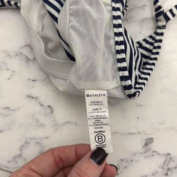 Athleta Rib Stripe Tankini Set 34B/C S - Picture 6 of 10